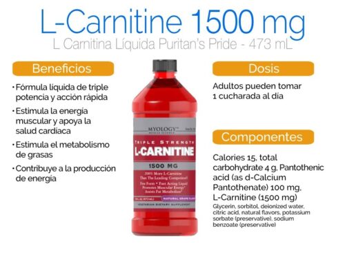 L Carnitina 1500mg Americana Myology 473ml - Imagen 2