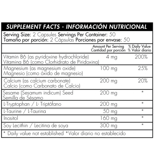 Bon Nuit con L-Triptófano y Vitamina B6 100 Cápsulas | Healthy America - Imagen 2