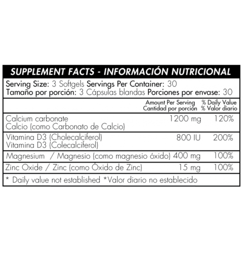 Cal-Mag-Zinc Plus VD3 90 Softgels Healthy America - Imagen 2